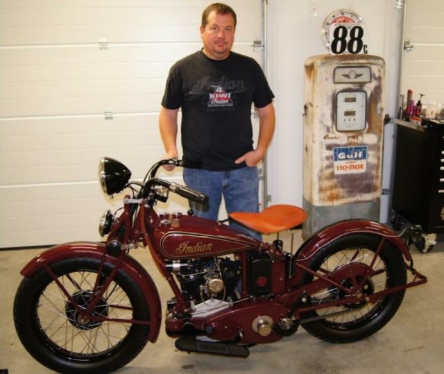 Wally Brown, Jr. and his '33 Indian Scout Pony